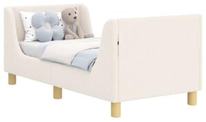 VidaXL Gyerekágy keret fejtámlával Krém 70 x 140 cm Juh Gyapjú