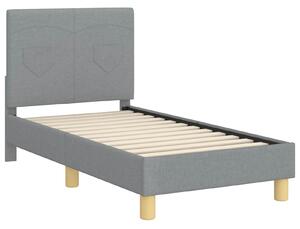 VidaXL Gyerekágy keret fejtámlával Világosszürke 70 x 140 cm szövet