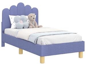 VidaXL Gyerekágy keret fejtámlával Farmerkék 70 x 140 cm Szövet
