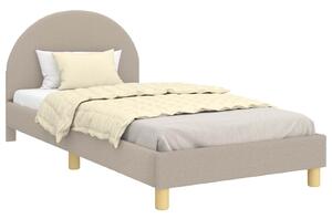 VidaXL Gyerekágy kerettel fejtámlával Világosszürke 90x200 cm Bouclé