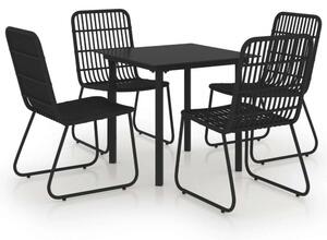 VidaXL Kültéri Étkezőgarnitúra - Polyrattan - 5 részes - Fekete