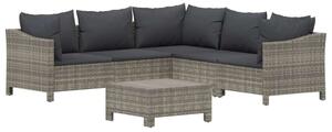 VidaXL 6 részes szürke polyrattan kerti ülőgarnitúra párnákkal