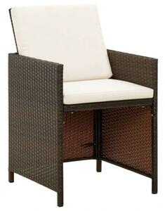 VidaXL 9 részes barna polyrattan kerti étkezőgarnitúra párnákkal