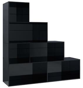 VidaXL magasfényű fekete könyvszekrény/térelválasztó 155 x 24 x 160 cm