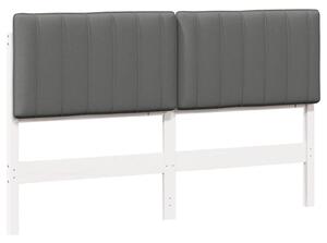 VidaXL Kárpitozott fejtámla fejtámlával Fehér és világosszürke 150 cm