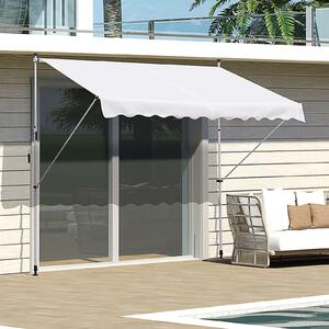 Outsunny napellenző, anti-UV és 90 ° -ban állítható tartóoszlopokkal, fehér 300x150cm
