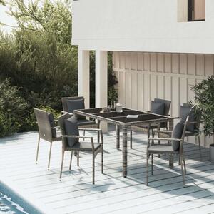 VidaXL Polyrattan Kerti Étkezőgarnitúra - 7 részes - Szürke