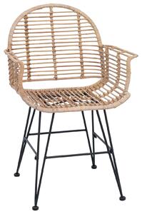 VidaXL Étkezőszék 2 pcs Természetes 57 x 54.5 x 85 cm Rattan és Vas