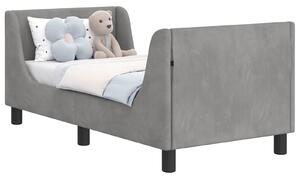 VidaXL Gyerekágy keret fejtámlával Világosszürke 70 x 140 cm Bársony