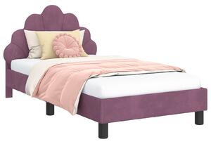 VidaXL Gyerekágy kerettel fejtámlával Lila 80 x 160 cm Bársony