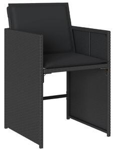 VidaXL 13 részes fekete polyrattan kerti ülőgarnitúra párnákkal