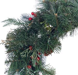 Zöld karácsonyi koszorú égősorral ⌀ 60 cm ELBRUS