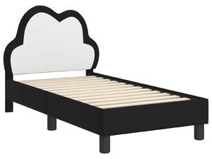 VidaXL Gyerekágy keret fejtámlával fejtámlával Fekete 70 x 140 cm PU