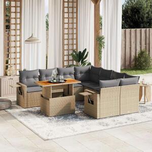 VidaXL Polyrattan Kerti Ülőgarnitúra - 8 részes - Bézs