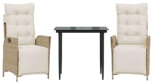 VidaXL Polyrattan Kerti Étkezőgarnitúra - 3 részes
