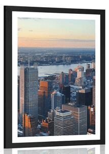 Poszter paszpartuval, New York város panorámája
