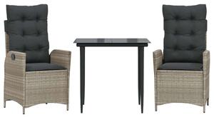 VidaXL Polyrattan Kerti Étkezőgarnitúra - 3 részes
