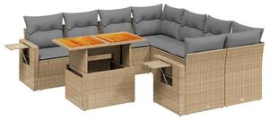 VidaXL Polyrattan Kerti Ülőgarnitúra - 8 részes - Bézs
