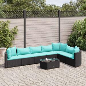 VidaXL Polyrattan Kerti Ülőgarnitúra - 8 részes - Fekete