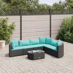 VidaXL Polyrattan Kerti Ülőgarnitúra - 7 részes - Fekete