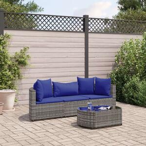 VidaXL Polyrattan Kerti Ülőgarnitúra - 4 részes - Szürke