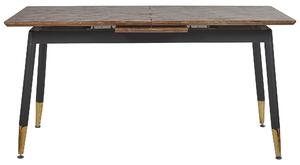 Fekete és Sötét Fa Étkezőasztal 160/200 x 90 cm CALIFORNIA