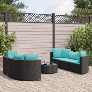 VidaXL Polyrattan Kerti Ülőgarnitúra - 7 részes - Fekete