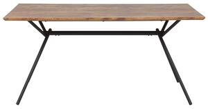 Étkezőasztal Sötét Fa És Fekete Színben 160 x 90 cm AMSTERDAM