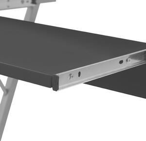 VidaXL Számítógépes íróasztal kihuzható tálcás íróasztal Fekete