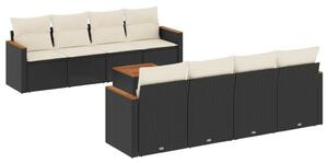 VidaXL Polyrattan Kerti Ülőgarnitúra - 9 részes - Fekete