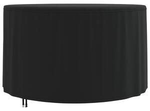 Fekete 420D oxford szövet kerek kerti bútorhuzat Ø 128x71 cm