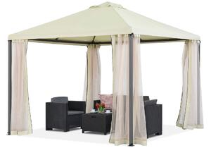 Madrid Garden Point 3x3 m-es beige szúnyoghálókkal felszerelt kerti pavilon
