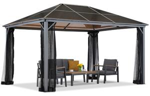 Kerti pavilon Milos 3x4m szúnyoghálóval Garden Point szürke