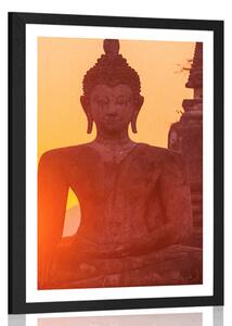 Poszter paszpartuval kőközött lévő Buddha-szoborral