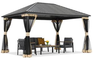 Fém pavilon Szardínia szúnyoghálóval 3x4 Garden Point bézs színben