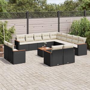 VidaXL Polyrattan Kerti Ülőgarnitúra - 14 részes - Fekete