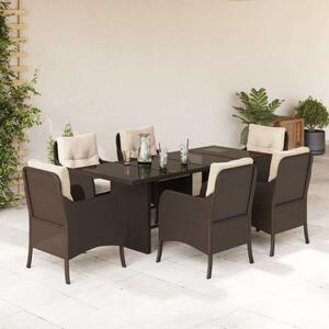 VidaXL Polyrattan Kerti Étkezőgarnitúra - 7 részes