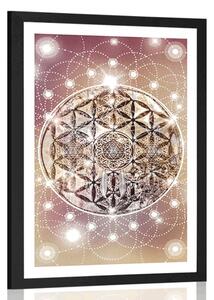 Poszter paszpartuval elbűvölő mandala