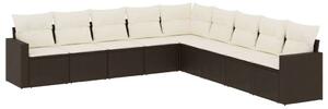 VidaXL Polyrattan Kerti Ülőgarnitúra - Barna - 9 részes