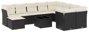 VidaXL Polyrattan Kerti Ülőgarnitúra - 11 részes - Fekete