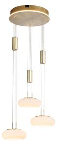 Smart hanglamp messing 3-lichts met afstandsbediening - Loena
