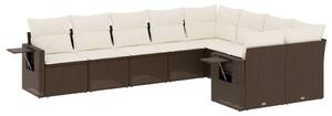 Polyrattan Kerti Ülőgarnitúra - 9 részes - Barna