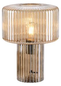 Design asztali lámpa borostyánsárga üveg - Andro