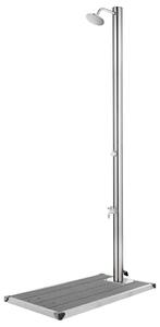 Rozsdamentes acél kerti zuhany szürke aljjal 220 cm
