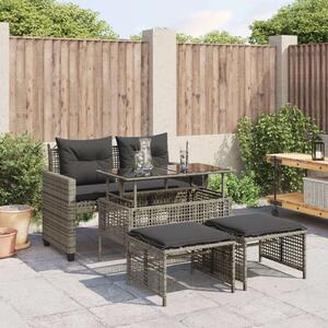 Vidaxl Polyrattan Kerti Ülőgarnitúra - 4 részes, Szürke