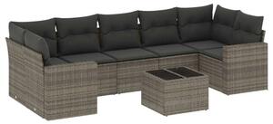 VidaXL Polyrattan Kerti Ülőgarnitúra - 8 részes - Szürke