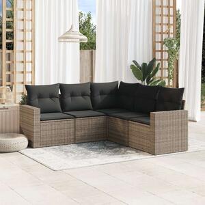 VidaXL Polyrattan Kerti Ülőgarnitúra - 5 részes - Szürke