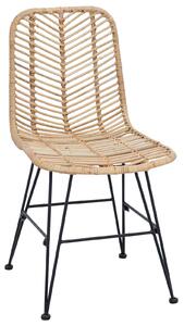 VidaXL Étkezőszék 2 pcs Természetes 44.5 x 55 x 85 cm Rattan és Vas