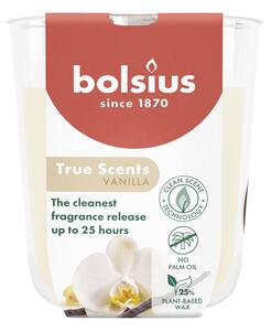 Gyertya Bolsius True Scents, vanília, 80x73 mm, üvegben
