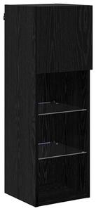 VidaXL Fali TV szekrények 2 pcs Fekete tölgy 30,5 x 30 x 90 cm Faanyag